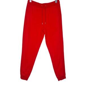 INC INTERNATIONAL CONCEPTS Ribbed Jogger Pants High Rise Tapered Red Size Small